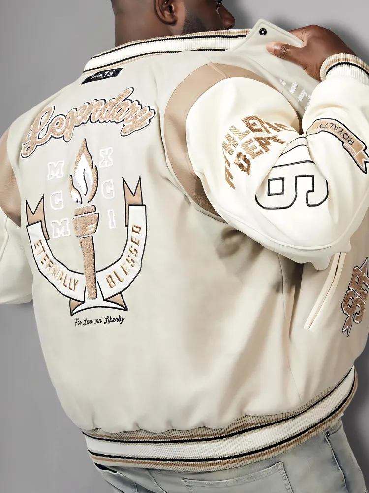 New Century Embroidered Varsity Jacket