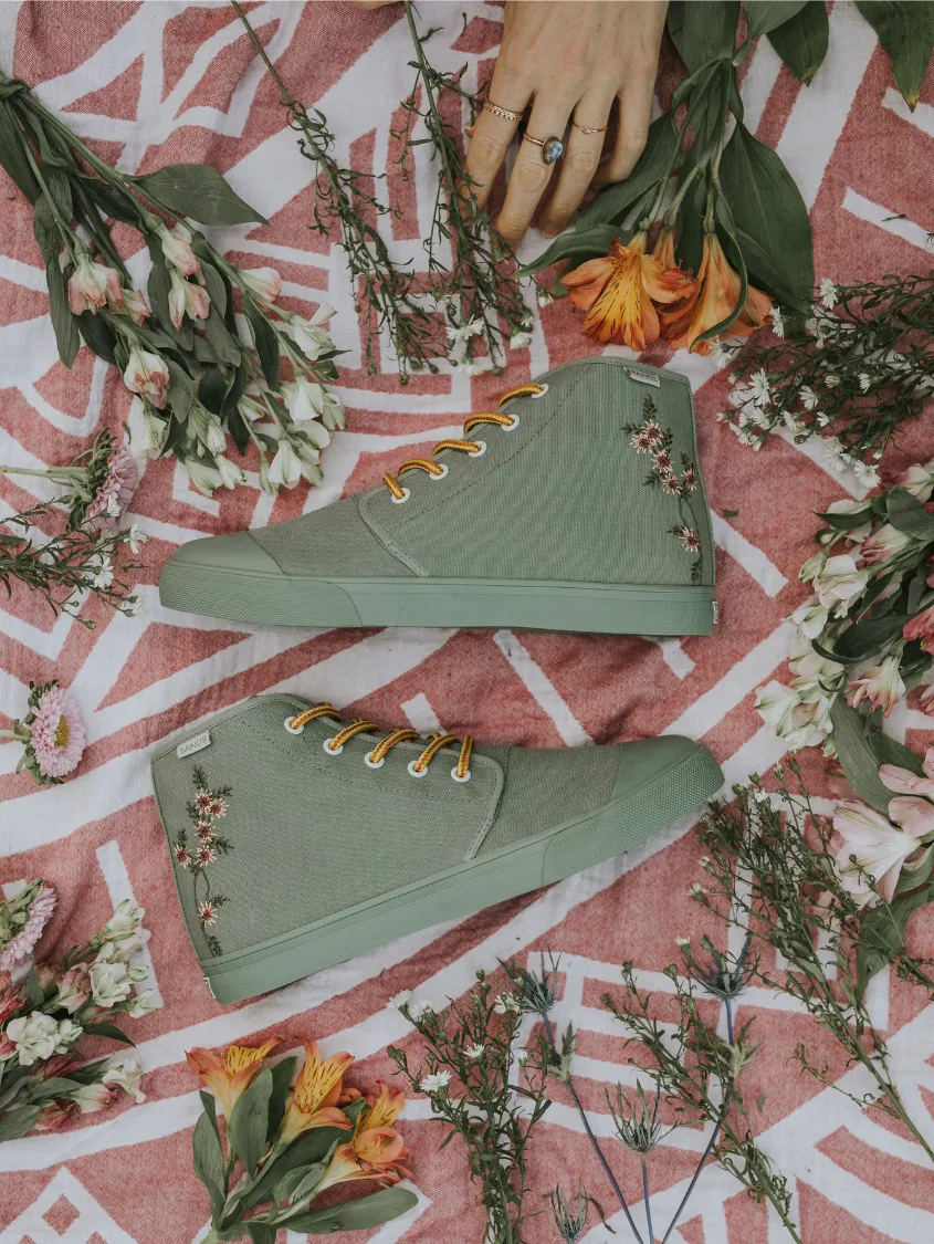 Sage Floral High Top