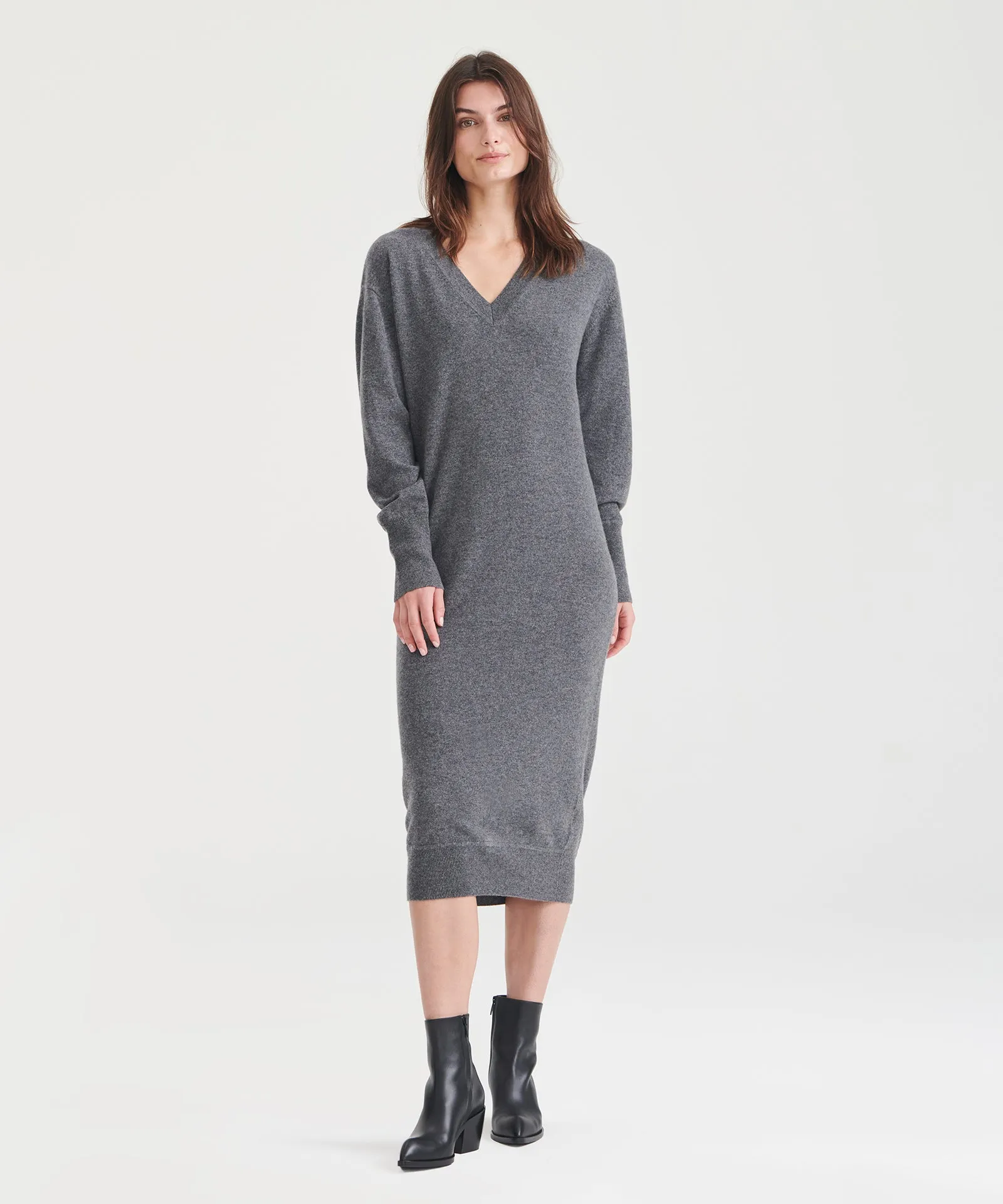 Signature Cashmere V-Neck Dress