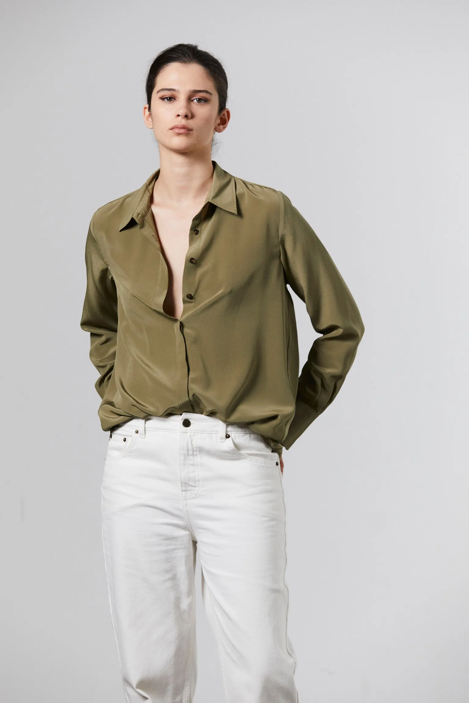 Silk Shirt - Khaki