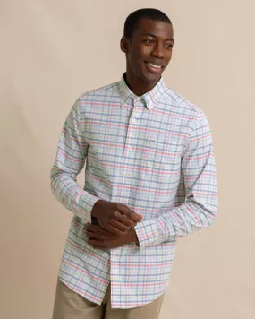 Southern Tide Coastal Passage Pelham Gingham Long Sleeve Sport Shirt - Geranium Pink