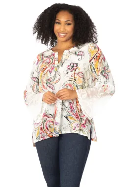 Tianello "Haisley" Print Washable Silk "Emma" Blouse