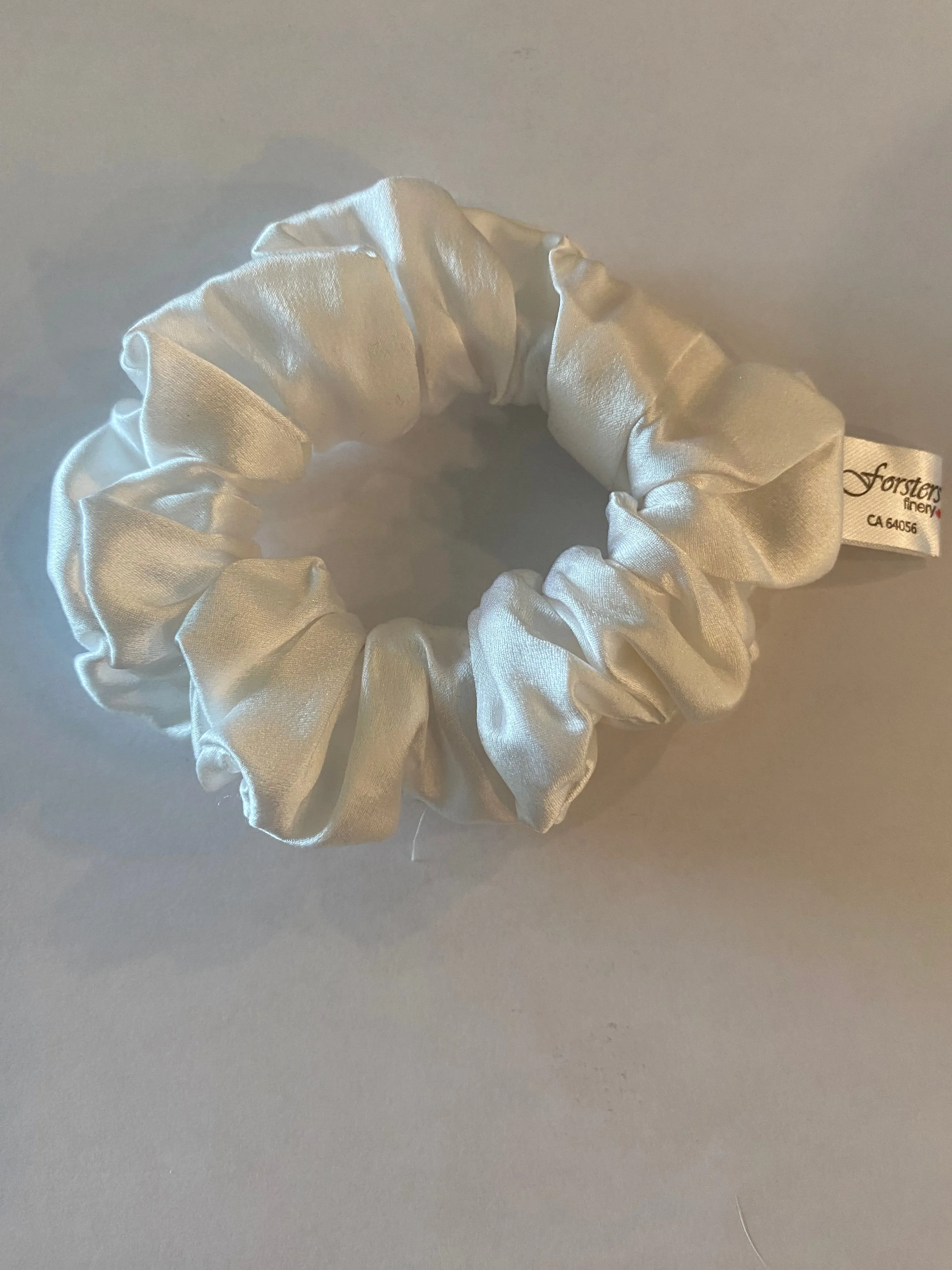 White Silk Hair Scrunchie