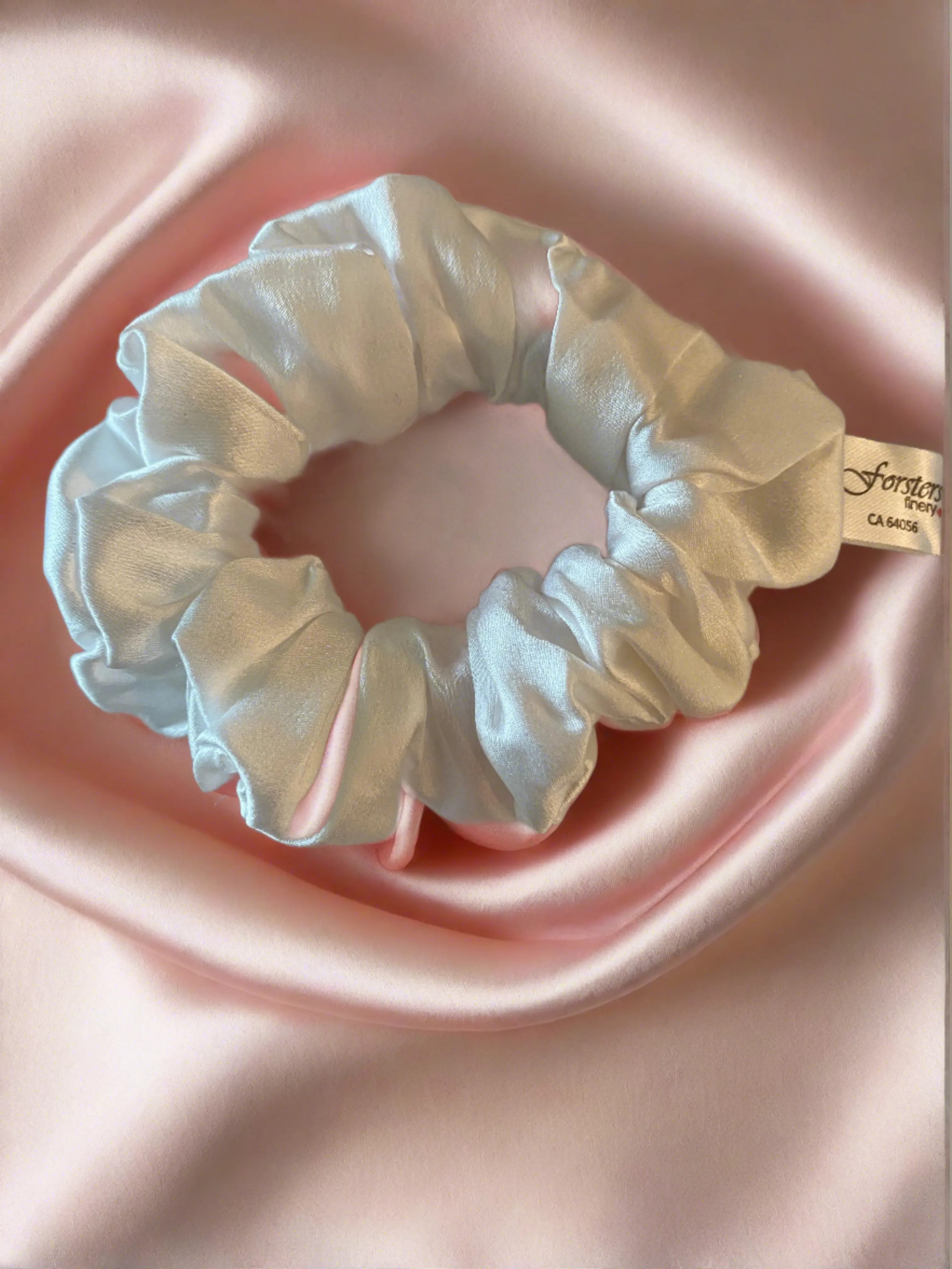 White Silk Hair Scrunchie