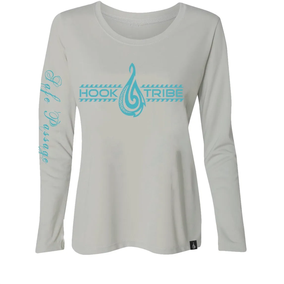 Women's Leaping Dolphin L/S Performance Tee in Sport Silver